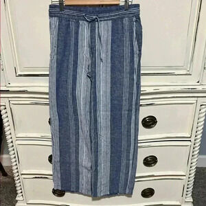 Striped Blue Linen Pants